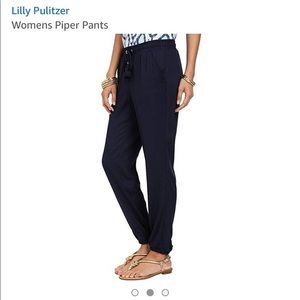 Lilly Pulitzer Piper - navy jogger pants tassel
